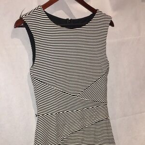 White House Black Market Minimalist Black And White Sheath Dress | Size 6